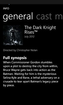 The Dark Knight Rises Nokia Lumia Screenshot
